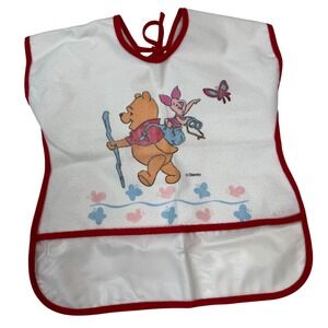 VTG Disney Winnie the Pooh Piglet Coverall Bib First Years Unisex Crumbs Catcher